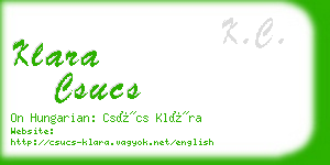 klara csucs business card